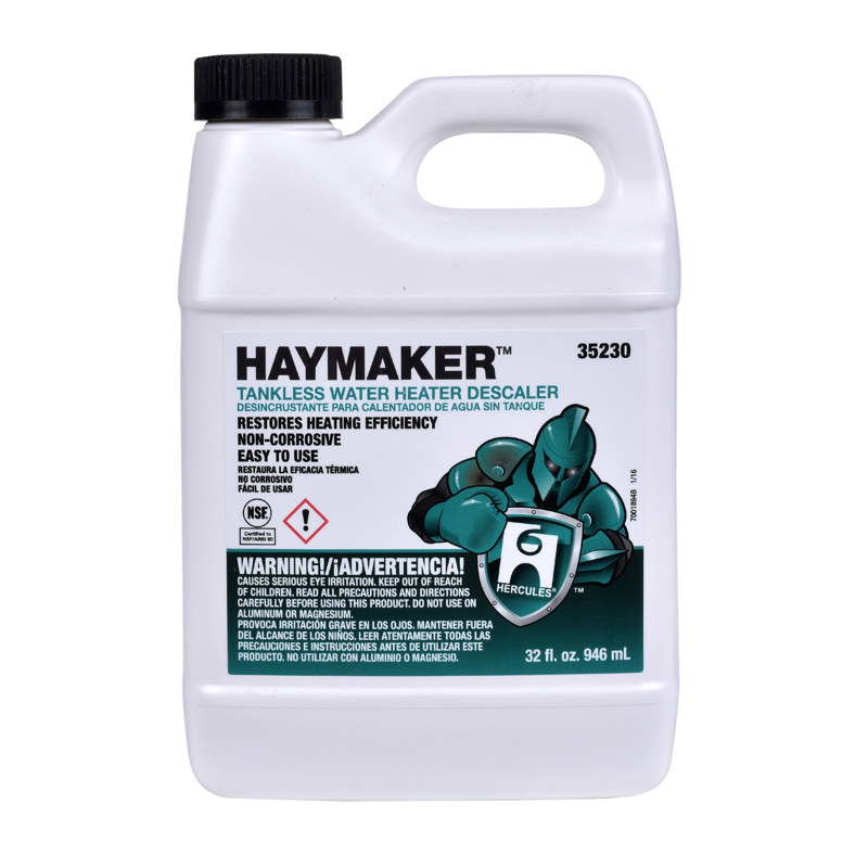 How do you use a Haymaker tankless water heater descaler?